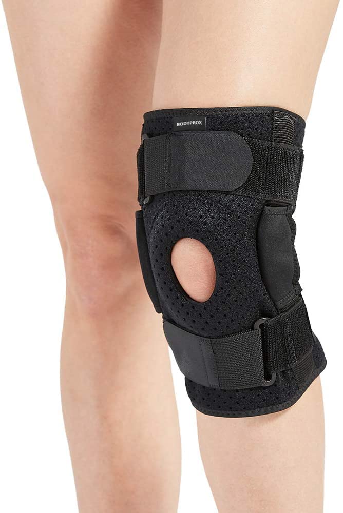 Black adjustable knee brace
